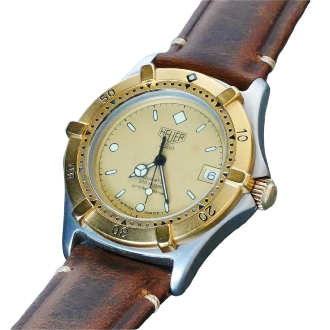 Heuer, 2000 (Vintage, circa mid 80's) 34mm, 2 tone, Quartz. reference 964.013 (In Stock Item)