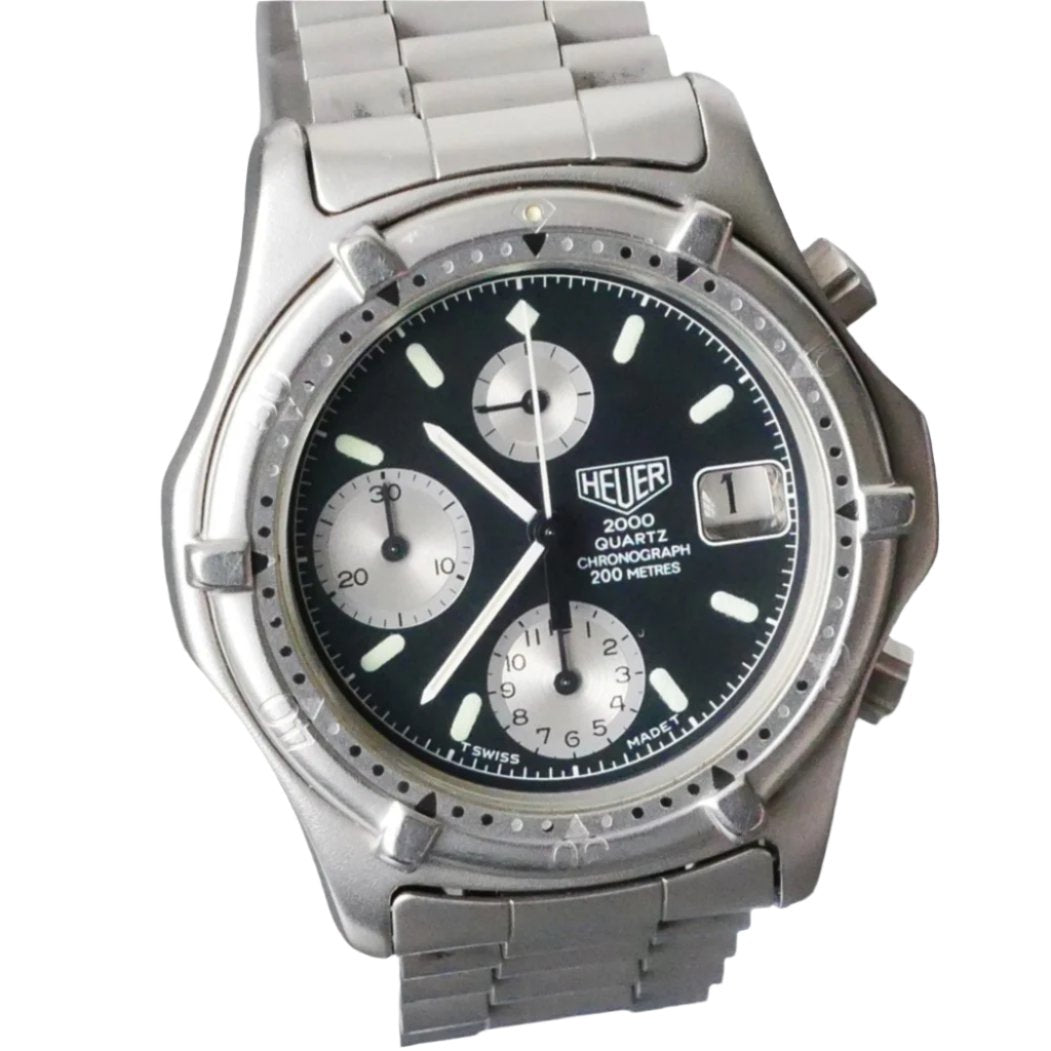 Vintage Heuer, 2000 (Circa mid 80's), Panda dial, 40mm, Quartz, Chronograph, 262.006 (In Stock Item)