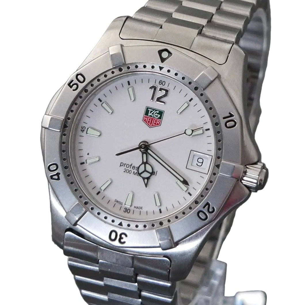 Silver watch with a white face
