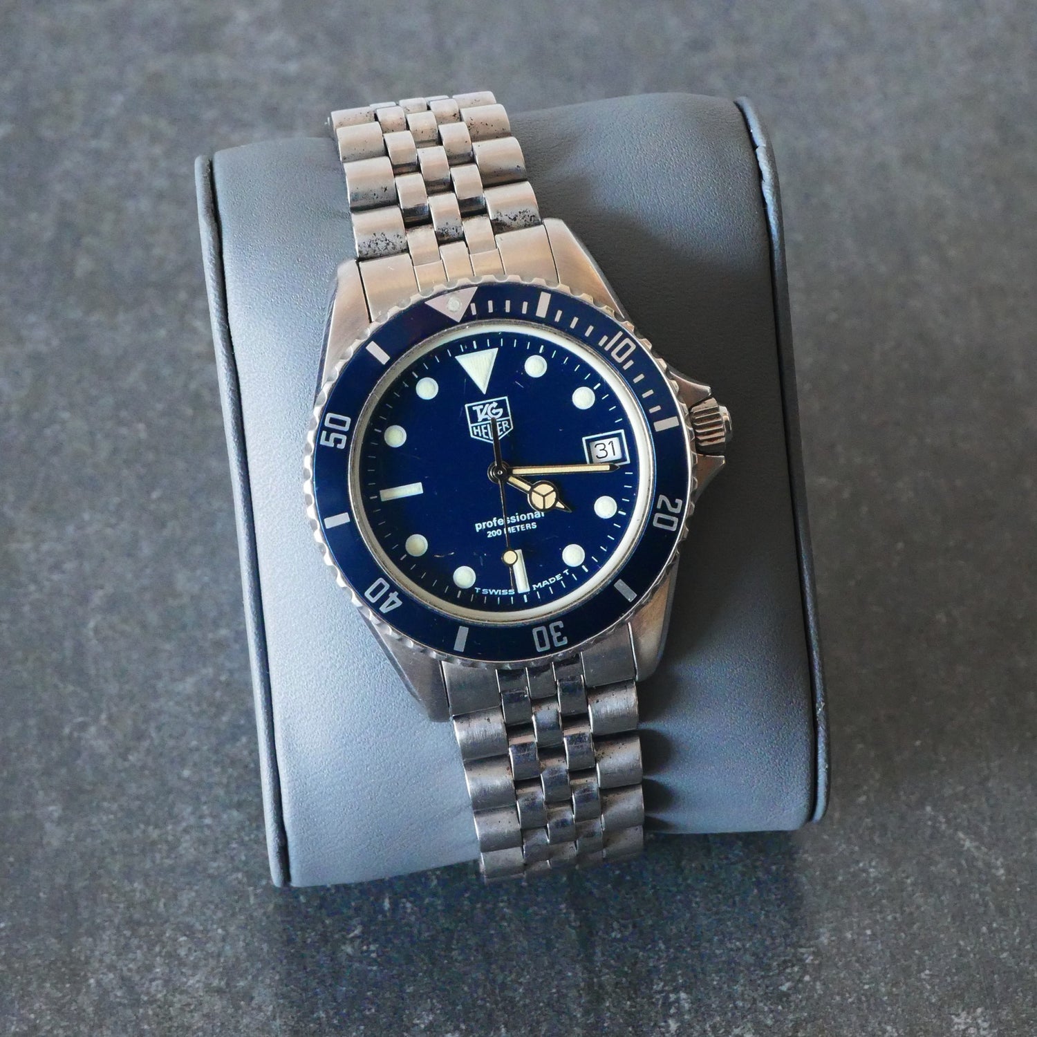 Tag Heuer 1000, Quartz, 38mm, Blue Dial, (vintage, circa mid 80's)