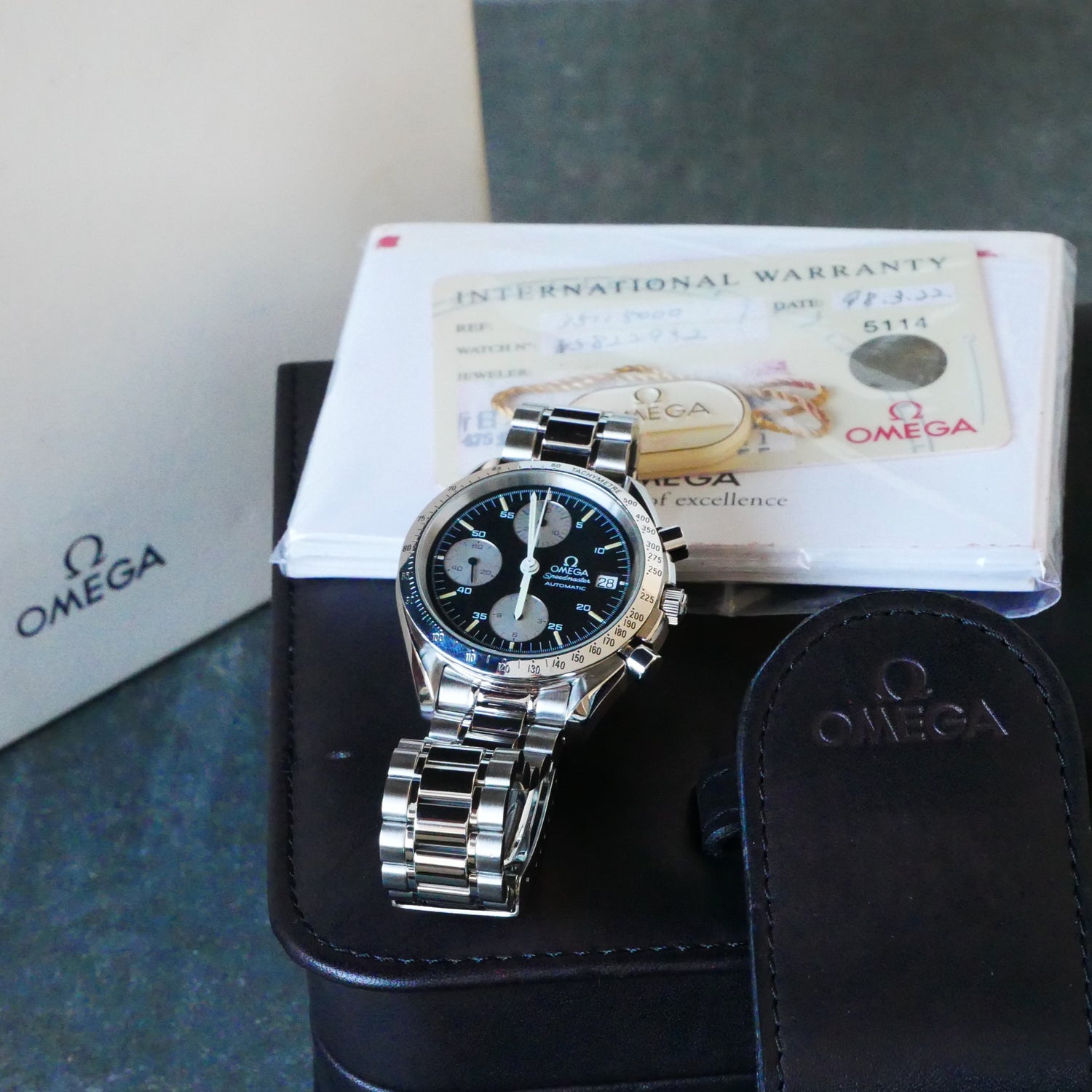 Omega Speedmaster Date, Automatic, 39mm, Reverse Panda, Circa, model 3511.50.00