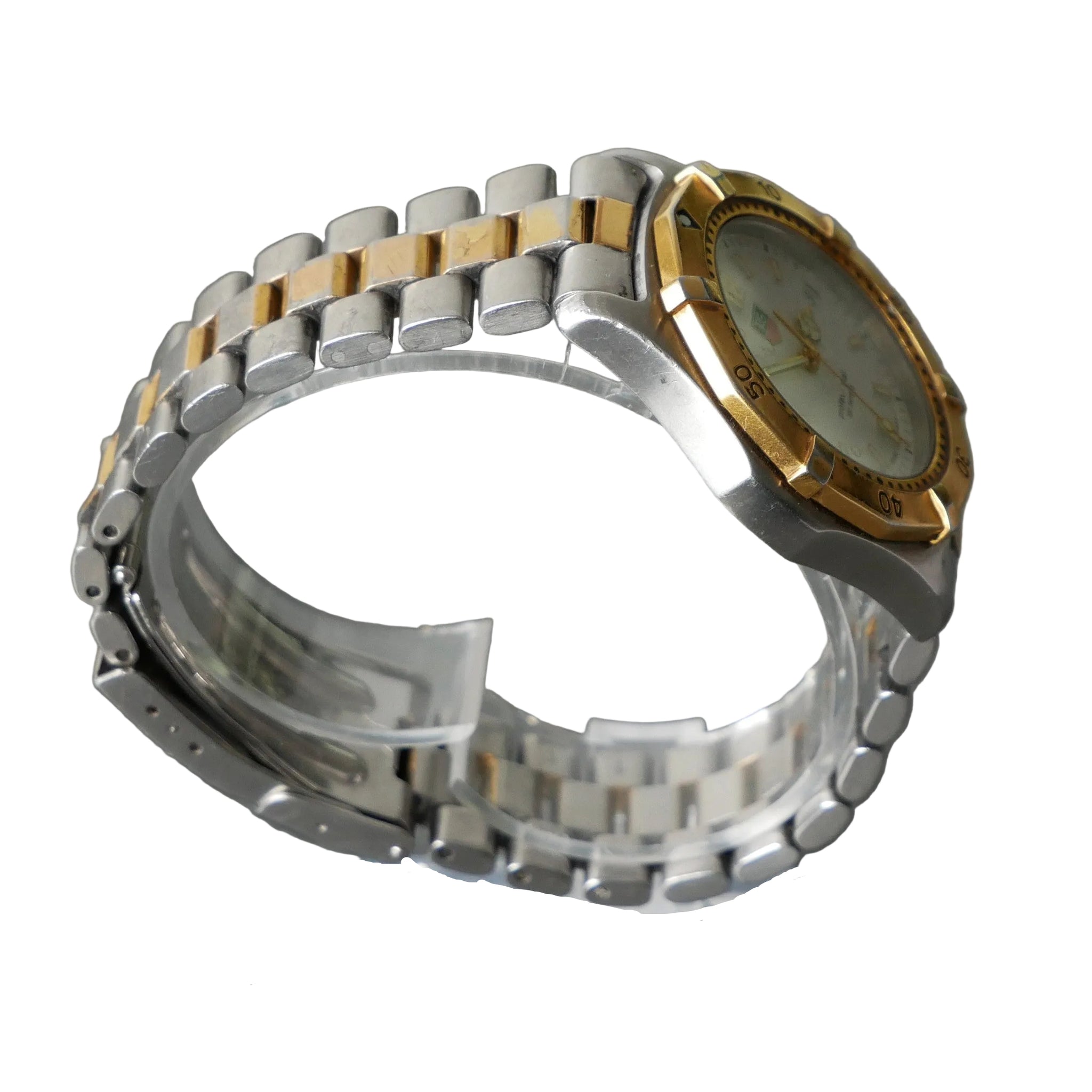 Load image into Gallery viewer, Two-tone silver and gold watch on a gray background