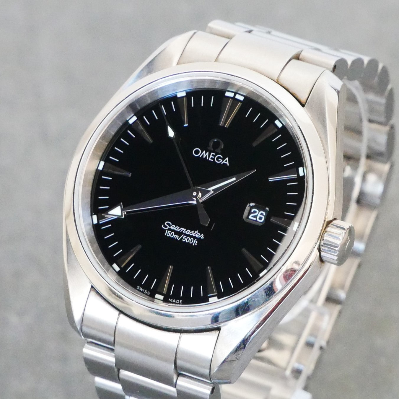 Omega Aquaterra, black dial, 39mm, Quartz, (model 2517.50)