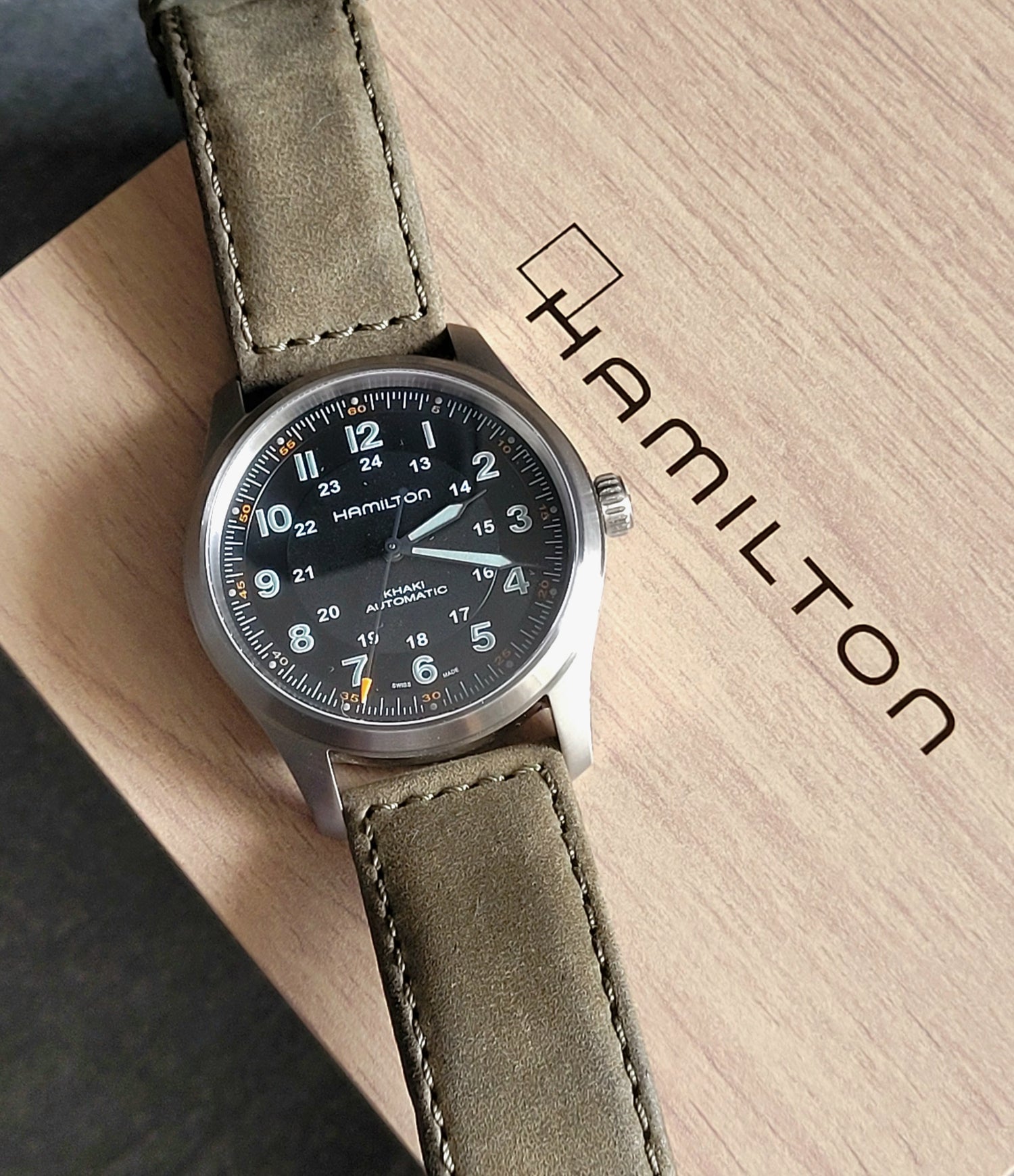 Hamilton, Khaki Field, Titanium, Automatic, 38mm, model H70205830, (full set)